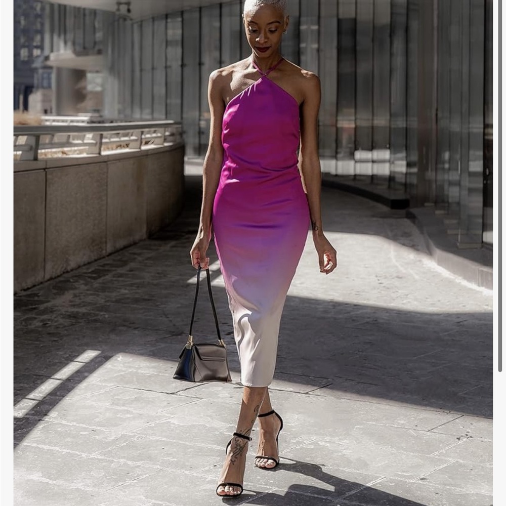 NWT: XS  Orchid Ombré Satin Midi Dress The Drop by @signedblake